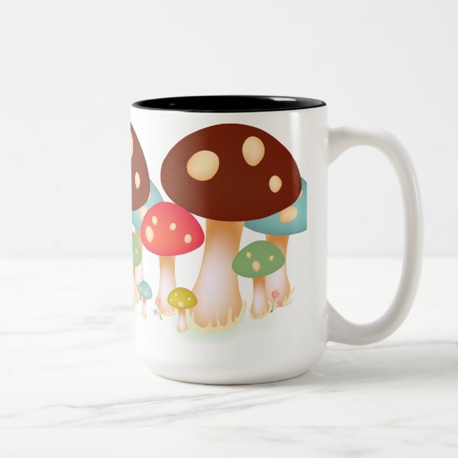 Mushrooms Two-Tone Coffee Mug (Right)