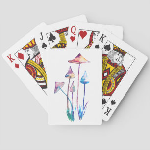 Mushrooms Watercolor ArtClassic Playing Cards