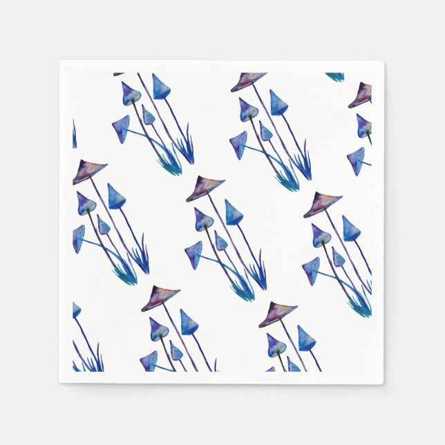 Mushrooms Watercolor drawing Napkins (Front)