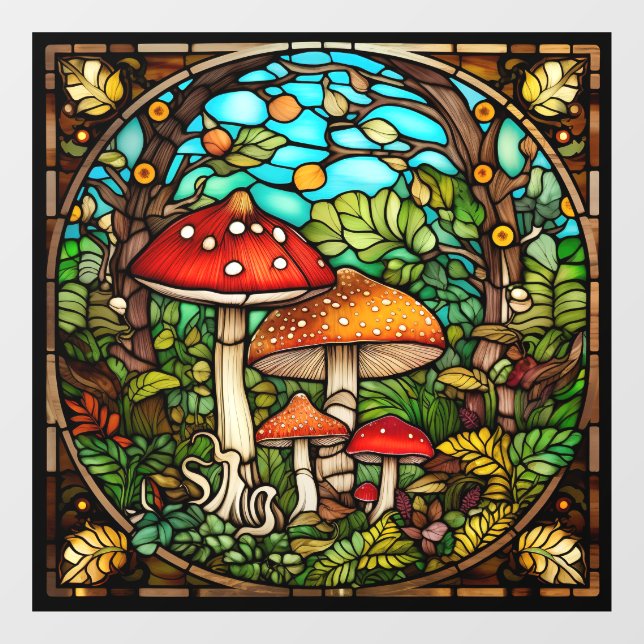 Mushrooms Window Cling (Sheet)