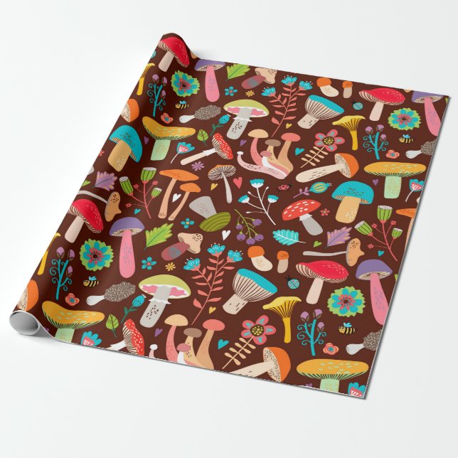 Mushrooms Wrapping Paper (Unrolled)