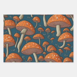 Mushrooms Wrapping Paper Sheet