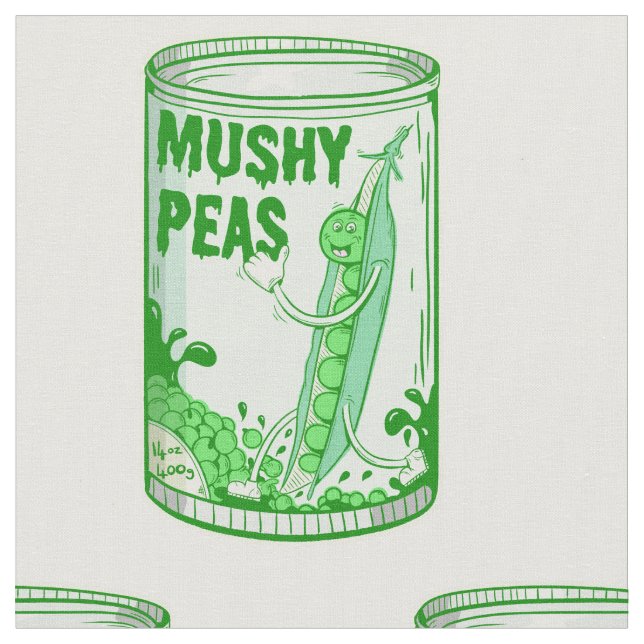 Mushy Peas pop art Fabric (Close Up)