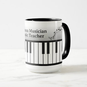Musi-Cats Piano Keyboard - Customise Name & Title Mug