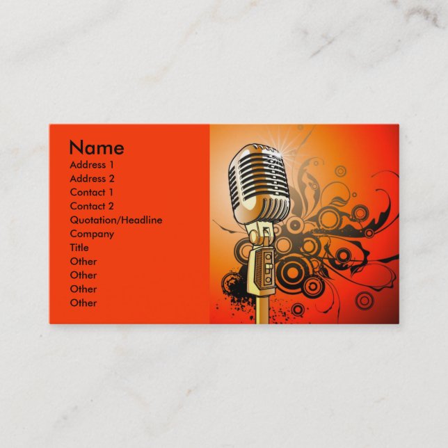 music1 [Converted], Name, Address 1, Address 2,... Business Card (Front)