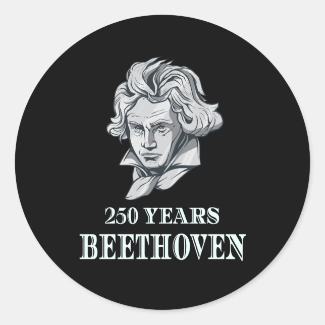Music - 250 Years Of Ludwig van Beethoven Classic Round Sticker (Front)