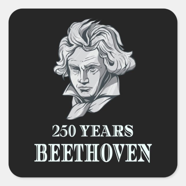 Music - 250 Years Of Ludwig van Beethoven Square Sticker (Front)