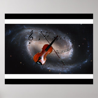 Music Across The Universe ~Spiral Galaxy ~Violin ~ Poster