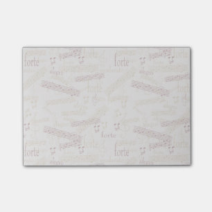 Music Aficionado Typography Pattern Post-it Notes