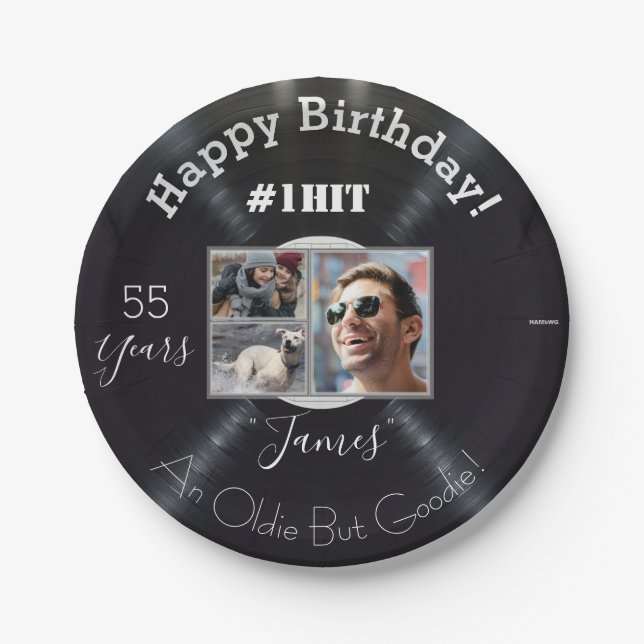 Music Album Theme Birthday Plate - HAMbWG (Front)