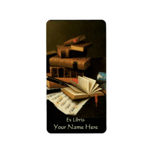 Music and Books Bookplate Label