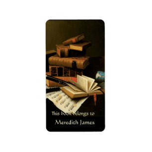 Music and Books Bookplate Label
