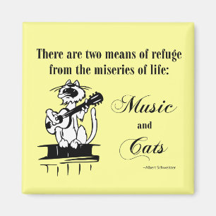 Music and Cats 2 - Schweitzer quote Magnet