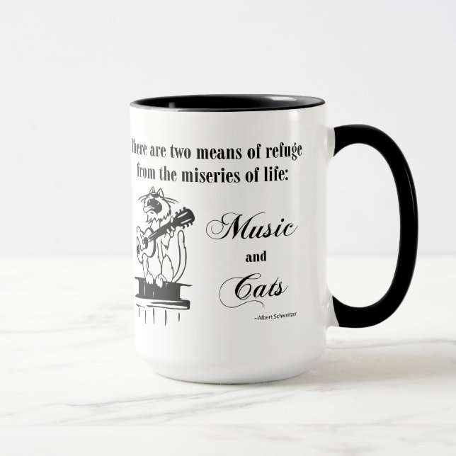 Music and Cats 2 - Schweitzer quote Mug (Right)