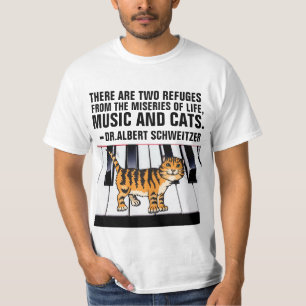 MUSIC AND CATS, ALBERT SCHWEITZER QUOTE CAT T-Shirt