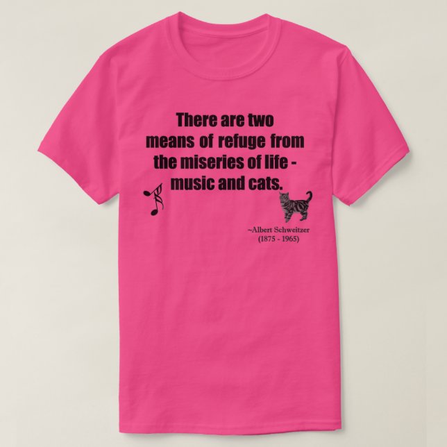 Music and Cats Quotation  T-Shirt (Design Front)