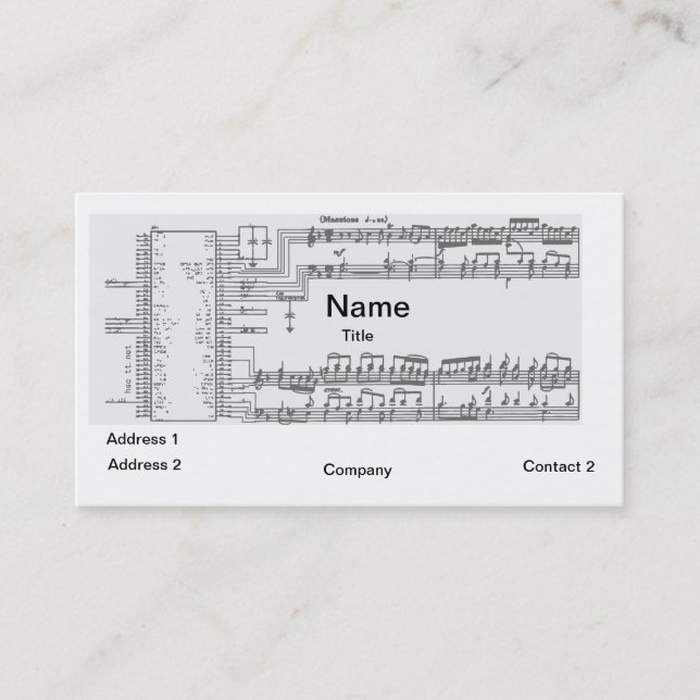 Music and Circuits Business Cards (Front)