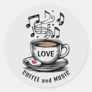 Music and Coffee Sticker Set