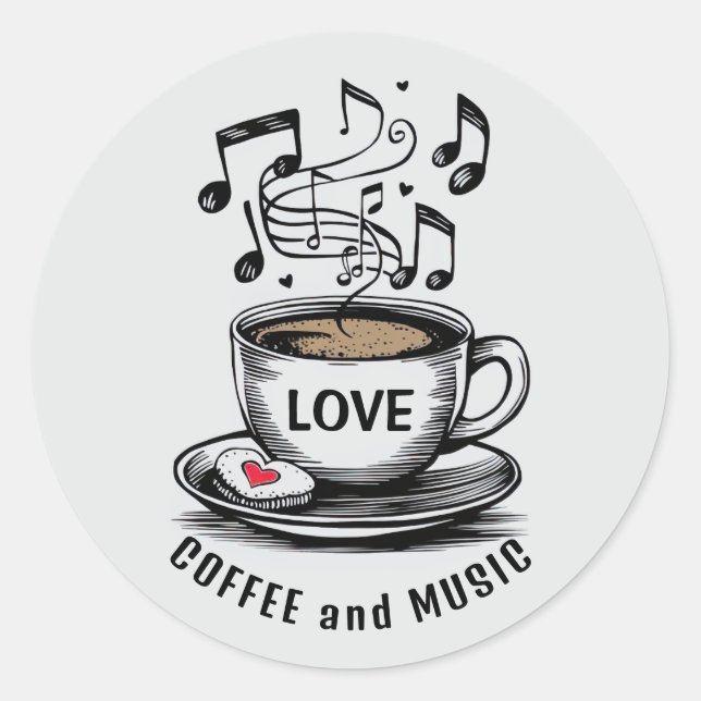 Music and Coffee Sticker Set (Front)