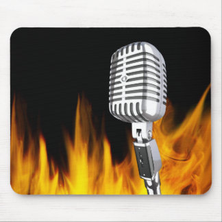 music and flame mouse mat