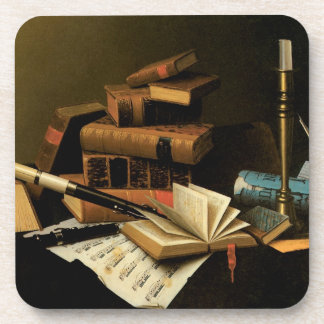 Music and Literature by William Harnett, Fine Art Coaster