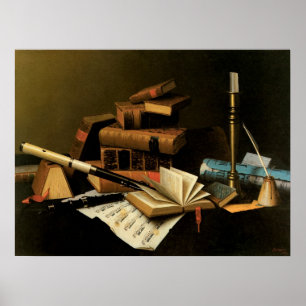 Music and Literature by William Harnett, Fine Art Poster
