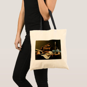 Music and Literature by William Harnett, Fine Art Tote Bag