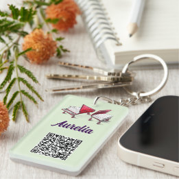 Music And Literature Your Name Plus QR Code Key Ring