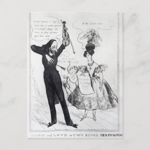 Music and Love or Two Rival Performers Postcard