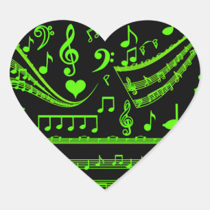 Music and me,In Green_ Heart Sticker