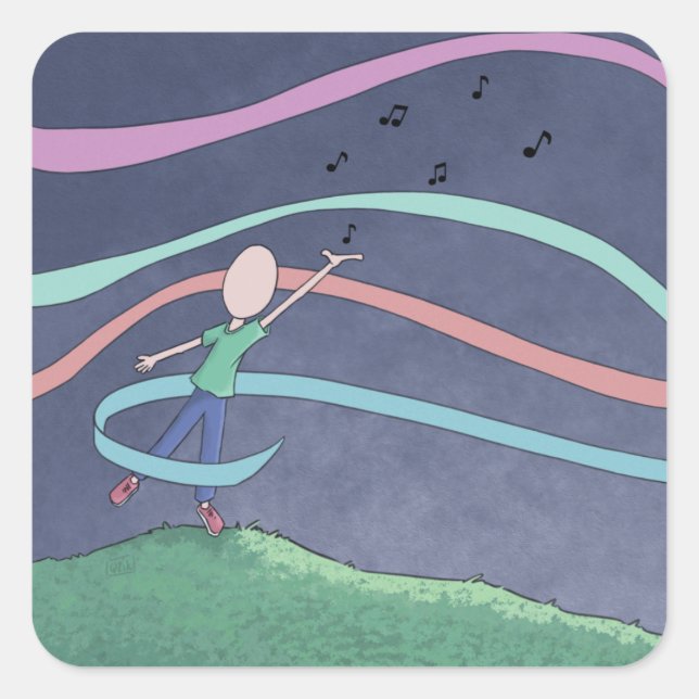 Music and Melody Square Sticker (Front)