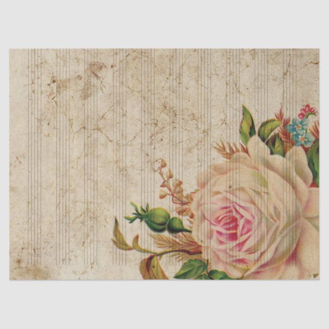 Music and Roses Series Design 17 Tissue Paper (Front)