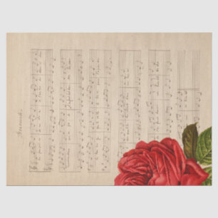 Music and Roses Series Design 1 Tissue Paper