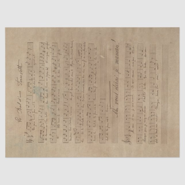 Music and Roses Series Design 3 Tissue Paper (Front)