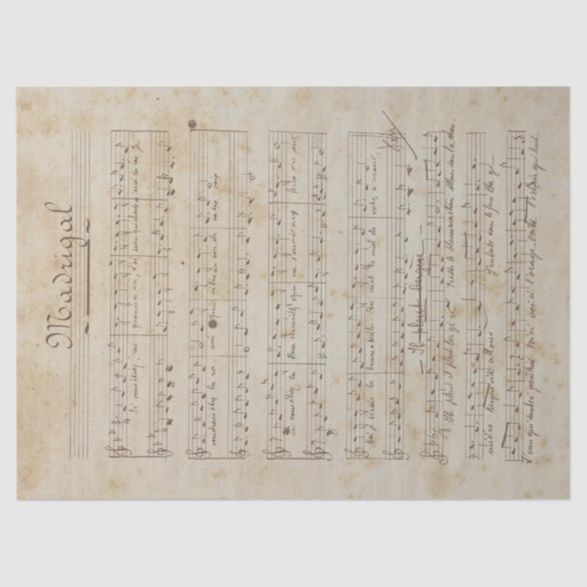 Music and Roses Series Design 6 Tissue Paper (Front)