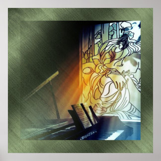 Music and Stained Glass Canvas Print