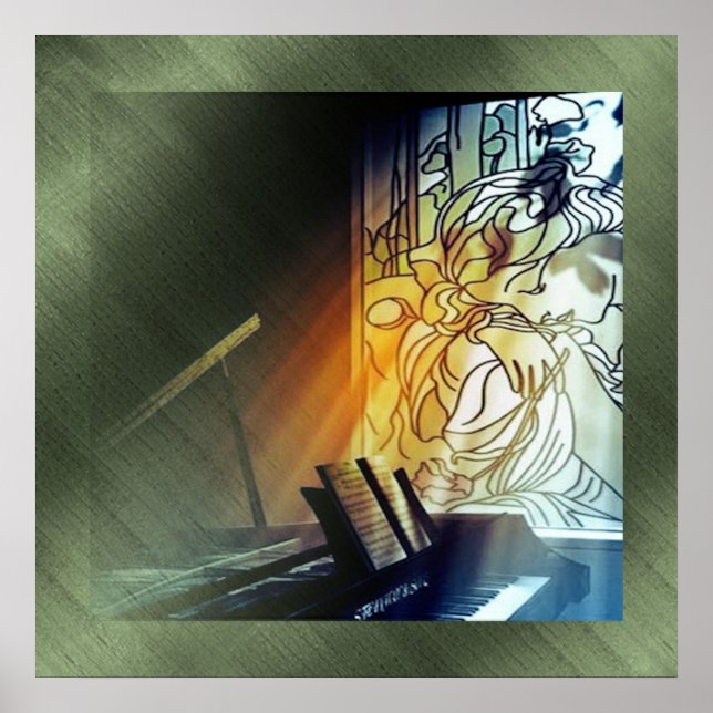 Music and Stained Glass Canvas Print (Front)