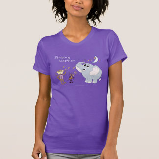 Music Animals - "Singing Together" Purple Women's T-Shirt