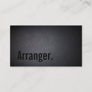 Music Arranger Cool Black Out Minimalist Business Card