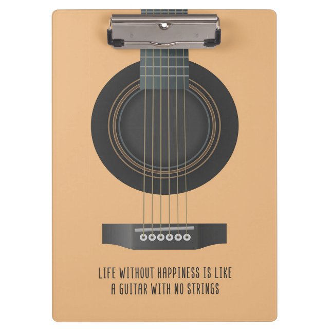 Music Art A Guitar With No Strings Clipboard (Front)