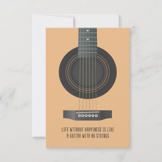 Music Art A Guitar With No Strings Thank You Card (Front)
