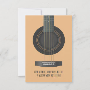 Music Art A Guitar With No Strings Thank You Card