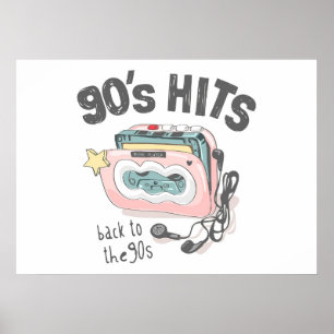 Music Art Back To The 90s Poster