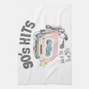 Music Art Back To The 90s Tea Towel