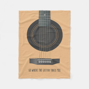 Music Art Go Where The Guitar Takes You Fleece Blanket