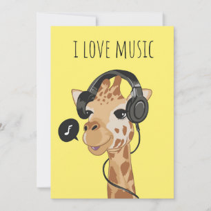 Music Art I Love Music Thank You Card