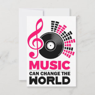 Music Art Music Can Change The World Thank You Card