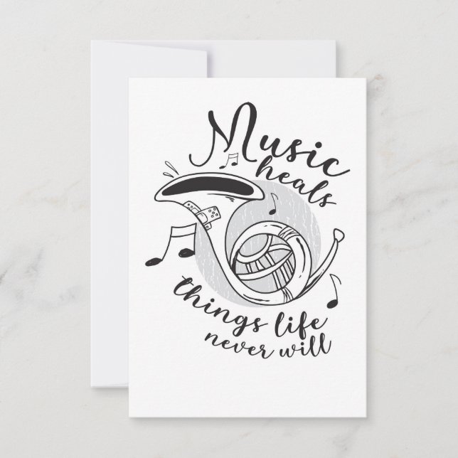 Music Art Music Heals Things Life Thank You Card (Front)