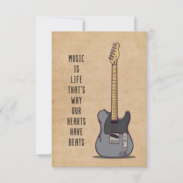 Music Art Music Is Life Thank You Card (Front)