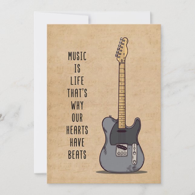 Music Art Music Is Life Thank You Card (Front)